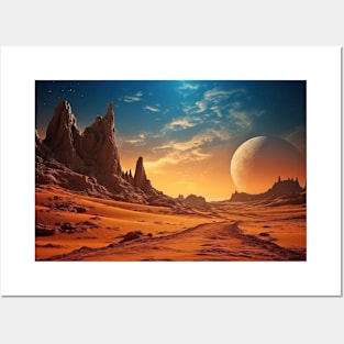 Desert Sand Land Serene Landscape Posters and Art